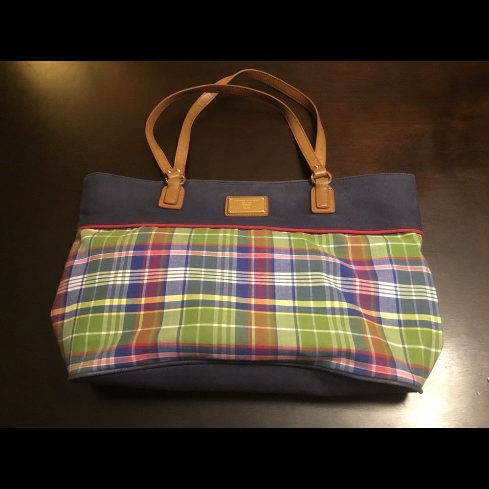 Tommy Hilfiger Women's Plaid Large Tote Handbag
